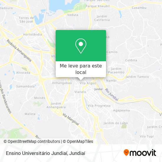 Ensino Universitário Jundiaí mapa