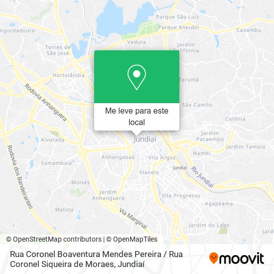 Rua Coronel Boaventura Mendes Pereira / Rua Coronel Siqueira de Moraes mapa