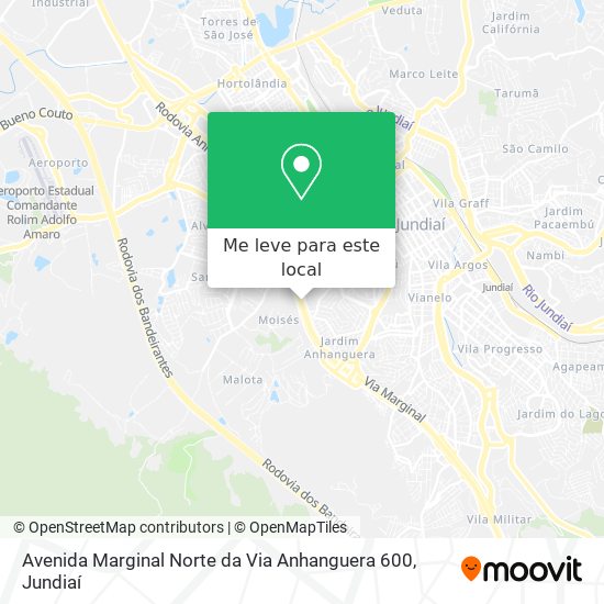 Avenida Marginal Norte da Via Anhanguera 600 mapa