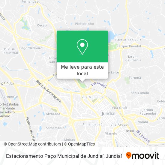 Estacionamento Paço Municipal de Jundiaí mapa