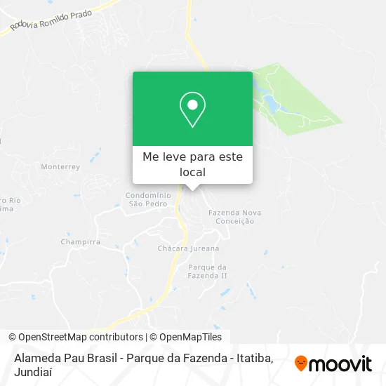 Alameda Pau Brasil - Parque da Fazenda - Itatiba mapa