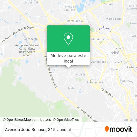 Avenida João Benassi, 315 mapa