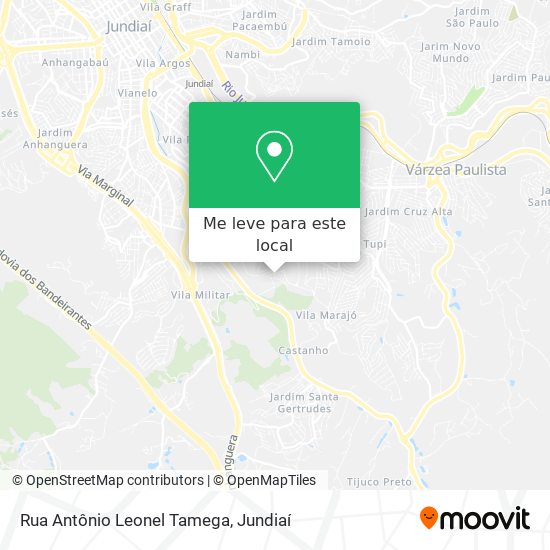 Rua Antônio Leonel Tamega mapa