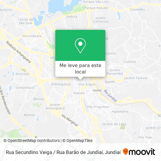 Rua Secundino Veiga / Rua Barão de Jundiaí mapa