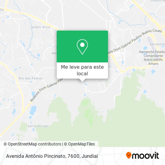Avenida Antônio Pincinato, 7600 mapa
