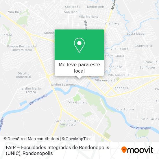FAIR – Faculdades Integradas de Rondonópolis (UNIC) mapa