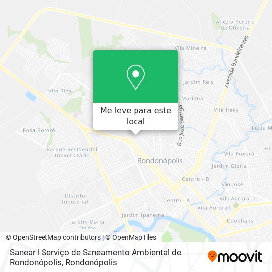 Sanear l Serviço de Saneamento Ambiental de Rondonópolis mapa