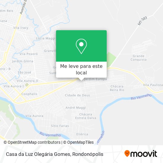 Casa da Luz Olegária Gomes mapa