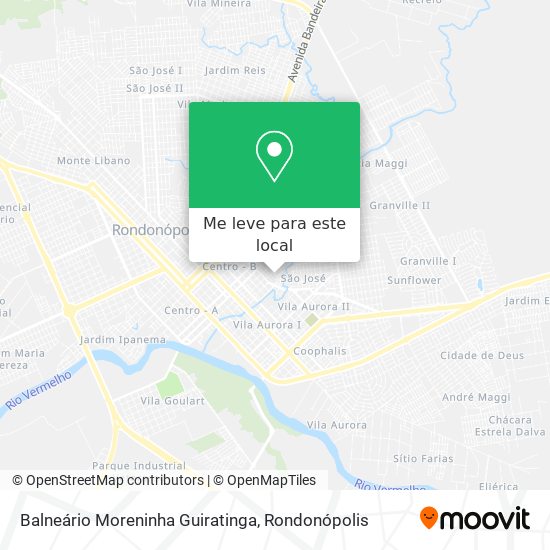 Balneário Moreninha Guiratinga mapa