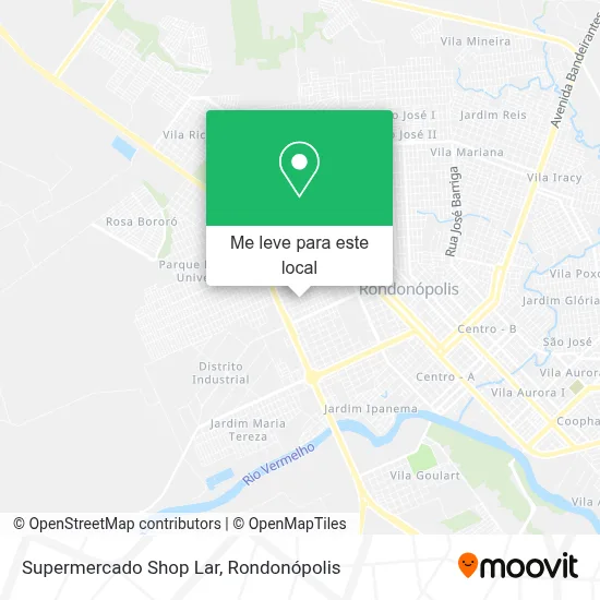 Supermercado Shop Lar mapa