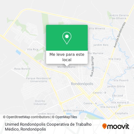 Unimed Rondonópolis Cooperativa de Trabalho Médico mapa