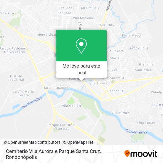 Cemitério Vila Aurora e Parque Santa Cruz mapa