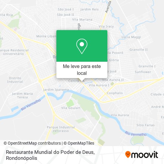 Restaurante Mundial do Poder de Deus mapa