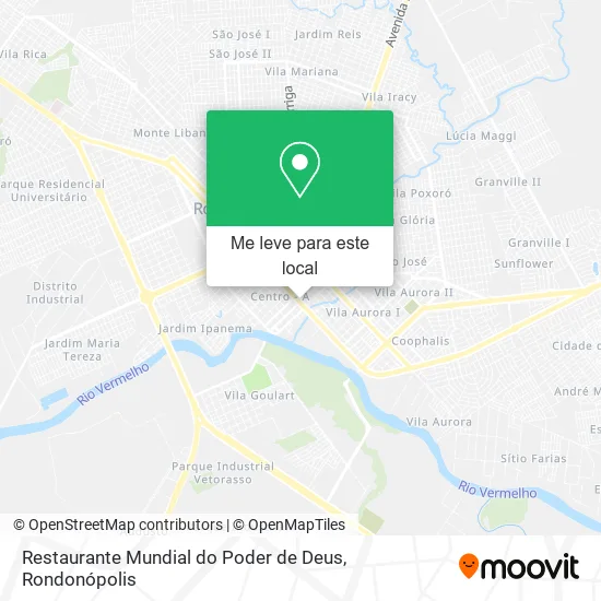 Restaurante Mundial do Poder de Deus mapa