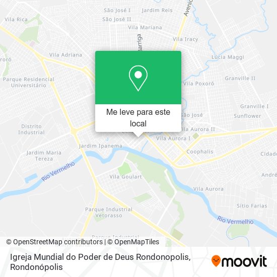 Igreja Mundial do Poder de Deus Rondonopolis mapa