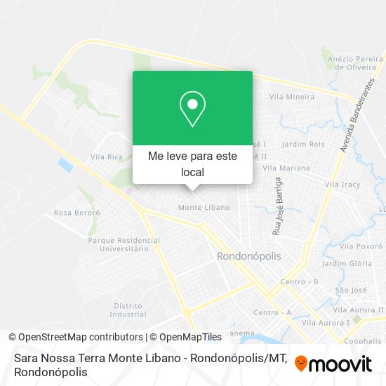 Sara Nossa Terra Monte Líbano - Rondonópolis / MT mapa