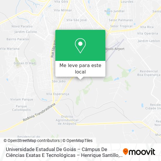 Universidade Estadual De Goiás – Câmpus De Ciências Exatas E Tecnológicas – Henrique Santillo mapa