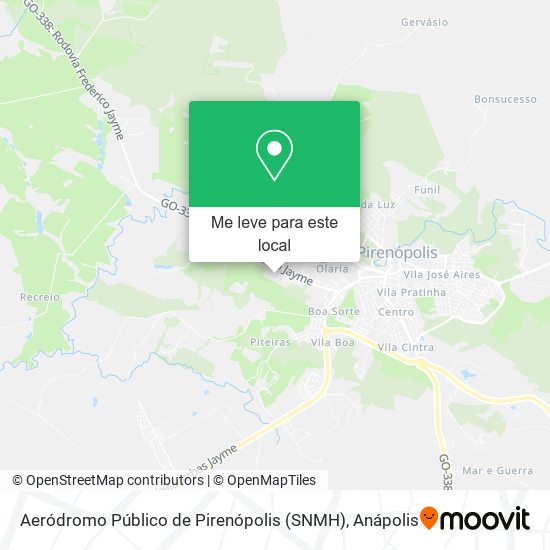 Aeródromo Público de Pirenópolis (SNMH) mapa