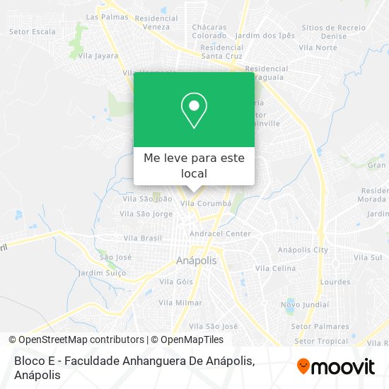 Bloco E - Faculdade Anhanguera De Anápolis mapa