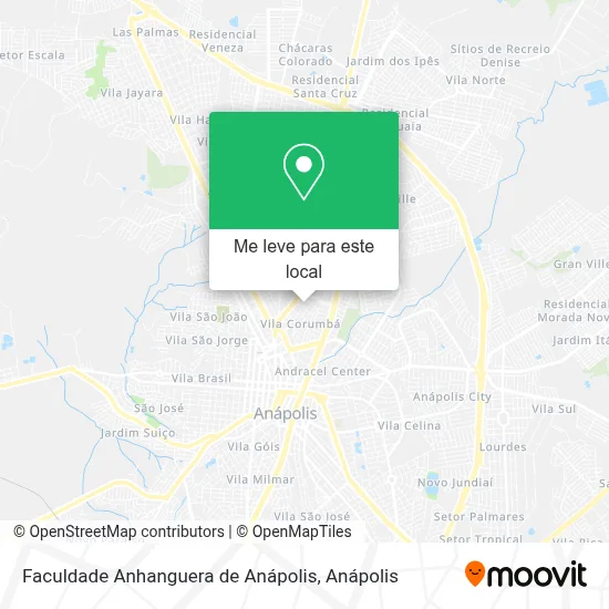 Faculdade Anhanguera de Anápolis mapa