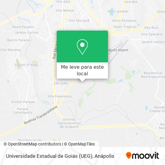 Universidade Estadual de Goiás (UEG) mapa