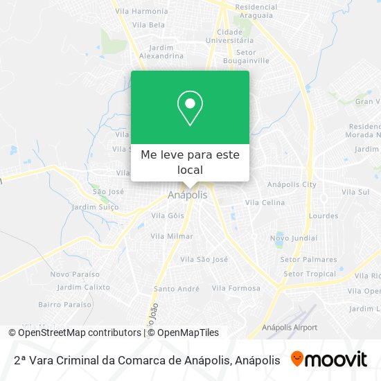 2ª  Vara Criminal da Comarca de Anápolis mapa