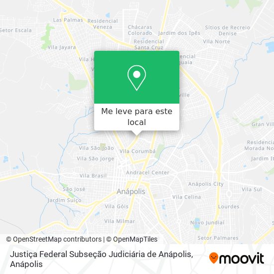 Justiça Federal Subseção Judiciária de Anápolis mapa