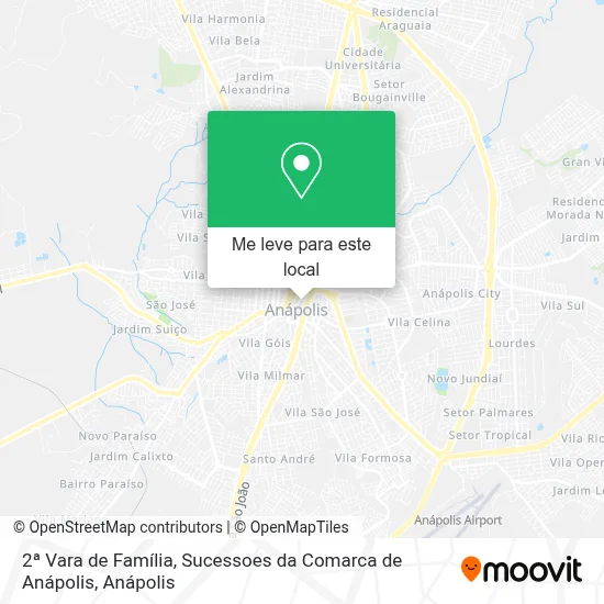 2ª Vara de Família, Sucessoes da Comarca de Anápolis mapa