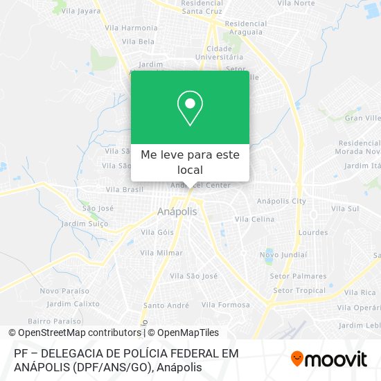 PF – DELEGACIA DE POLÍCIA FEDERAL EM ANÁPOLIS (DPF / ANS / GO) mapa