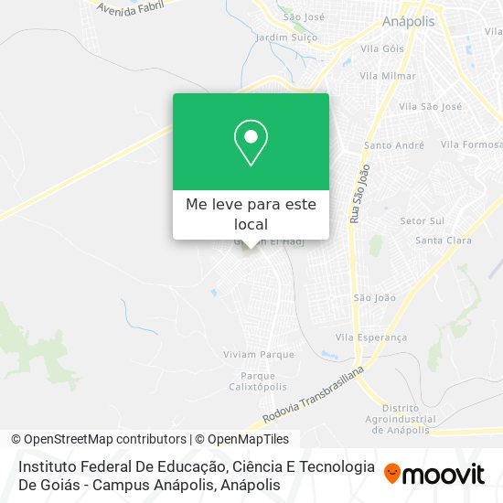Instituto Federal De Educação, Ciência E Tecnologia De Goiás - Campus Anápolis mapa