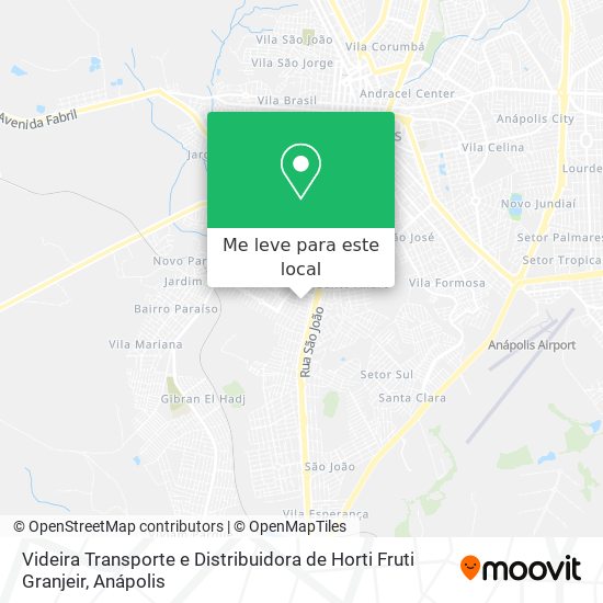 Videira Transporte e Distribuidora de Horti Fruti Granjeir mapa
