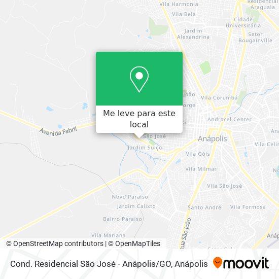 Cond. Residencial São José - Anápolis / GO mapa