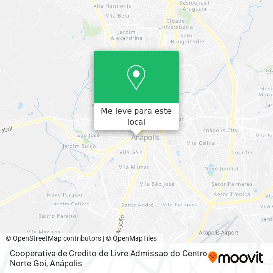 Cooperativa de Credito de Livre Admissao do Centro Norte Goi mapa