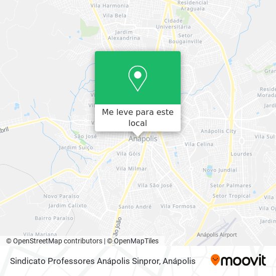 Sindicato Professores Anápolis Sinpror mapa