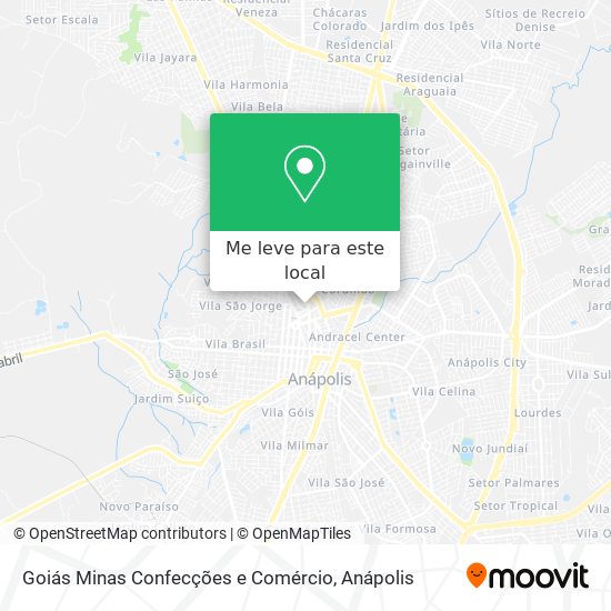 Goiás Minas Confecções e Comércio mapa