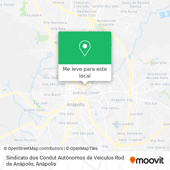 Sindicato dos Condut Autônomos de Veículos Rod de Anápolis mapa