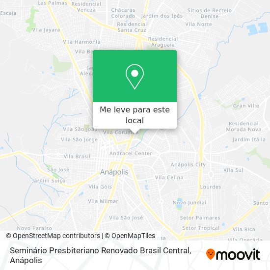 Seminário Presbiteriano Renovado Brasil Central mapa