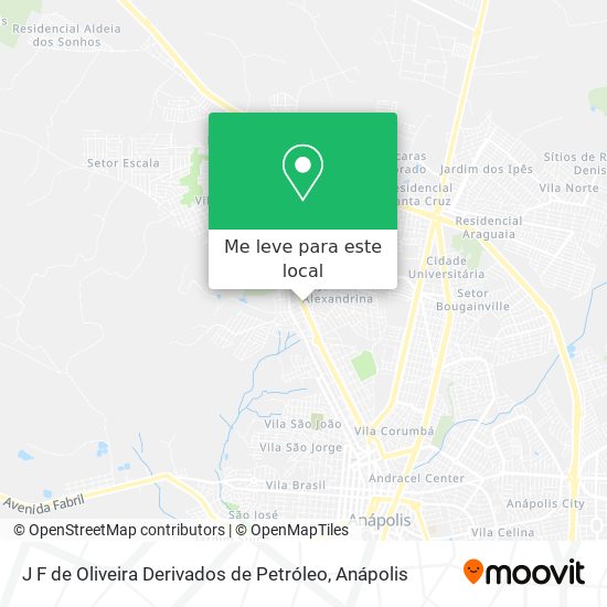 J F de Oliveira Derivados de Petróleo mapa