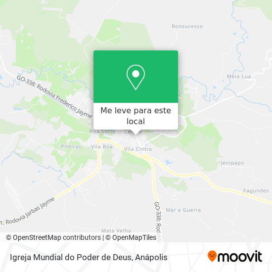 Igreja Mundial do Poder de Deus mapa