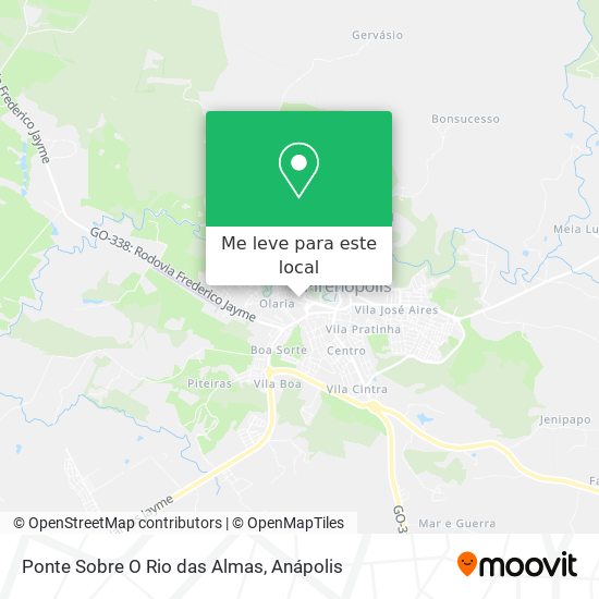 Ponte Sobre O Rio das Almas mapa