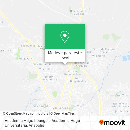 Academia Hugo Lounge e Academia Hugo Universitária mapa