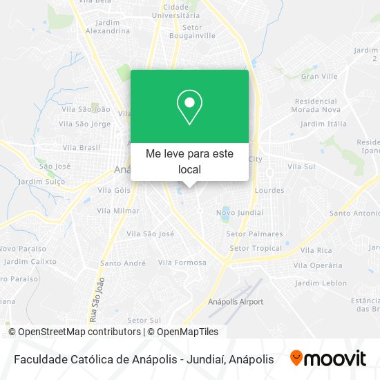 Faculdade Católica de Anápolis - Jundiaí mapa