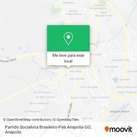 Partido Socialista Brasileiro-Psb Anapolis-GO mapa