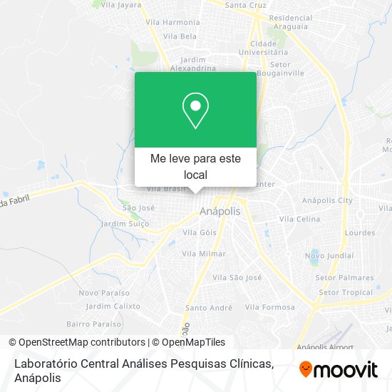 Laboratório Central Análises Pesquisas Clínicas mapa