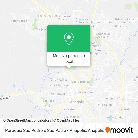 Paróquia São Pedro e São Paulo - Anápolis mapa