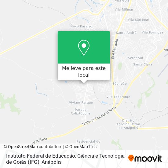Instituto Federal de Educação, Ciência e Tecnologia de Goiás (IFG) mapa