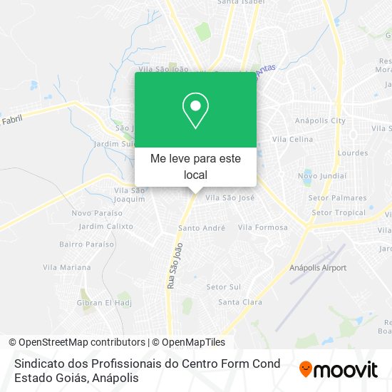 Sindicato dos Profissionais do Centro Form Cond Estado Goiás mapa