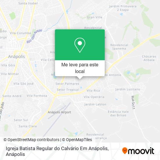 Igreja Batista Regular do Calvário Em Anápolis mapa