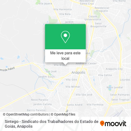 Sintego - Sindicato dos Trabalhadores do Estado de Goiás mapa
