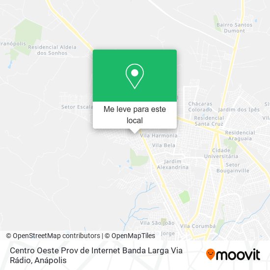 Centro Oeste Prov de Internet Banda Larga Via Rádio mapa